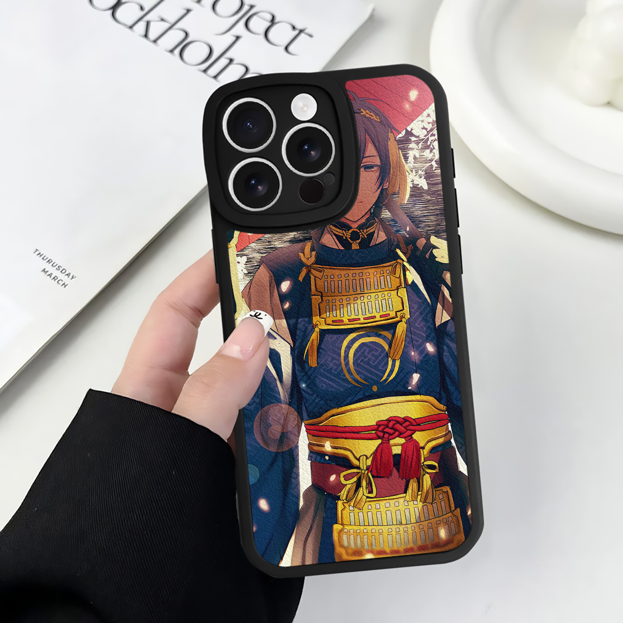 （画像用） 刀剣乱舞 Touken Ranbu 【iPhone 16シリーズ対応】シリコンスマホケース（レザー調） 材質：シリコン